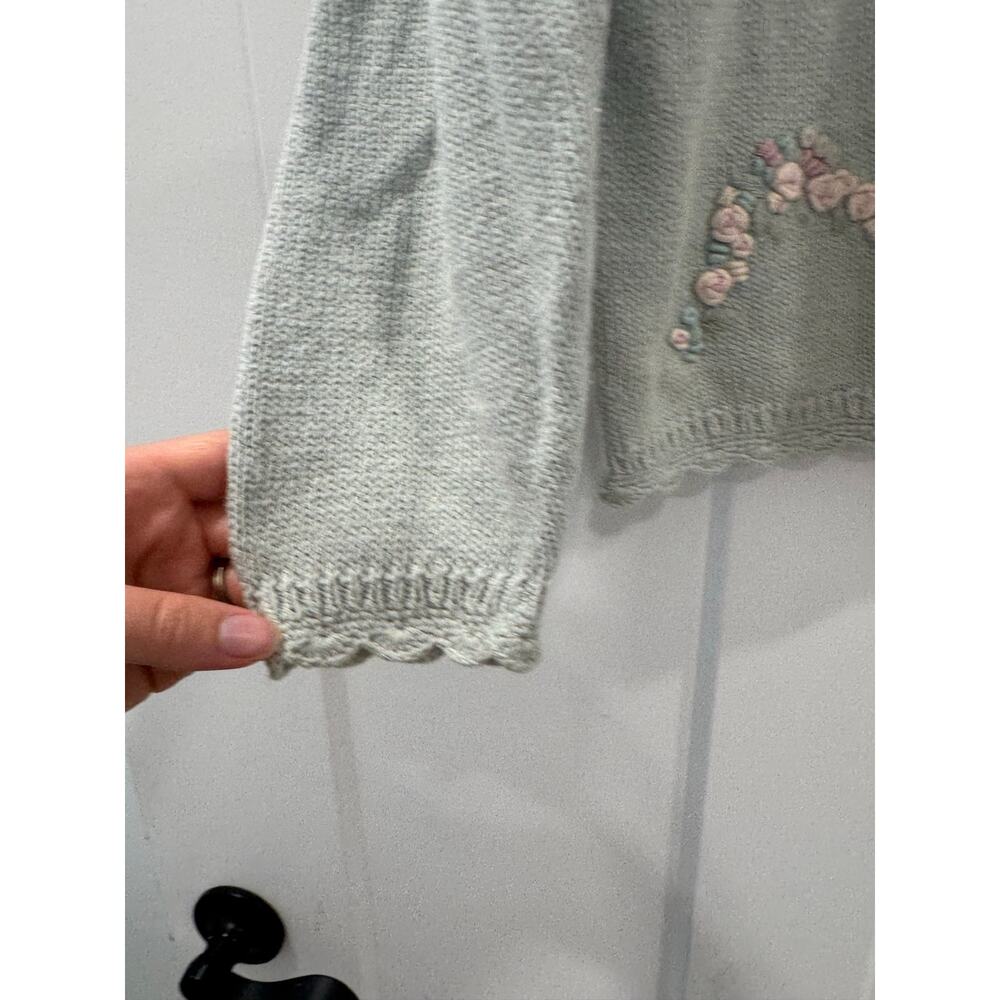 Vintage CSL Pastel Floral Knit Sweater Cottagecore Grandpa Chic Size M - Picture 6 of 10